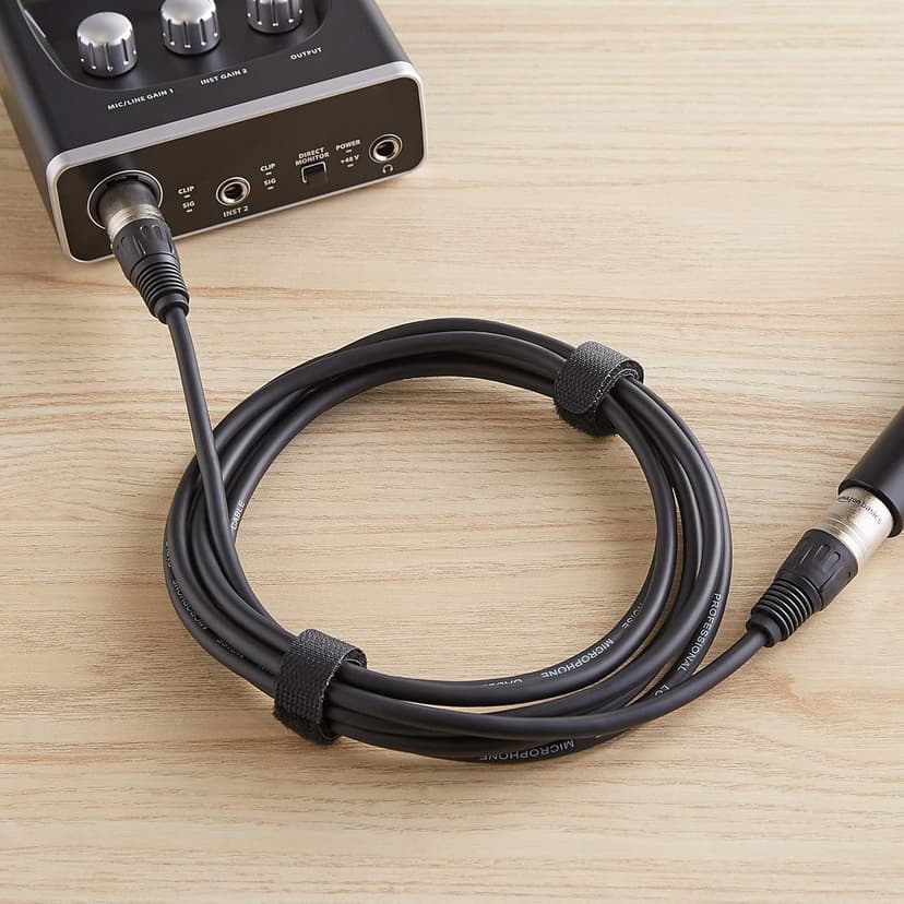 Amazon Basics XLR Microphone Cable for Speaker or PA System, Recording Studio, All Copper Conductors, Low Noise, 10 ft, Black