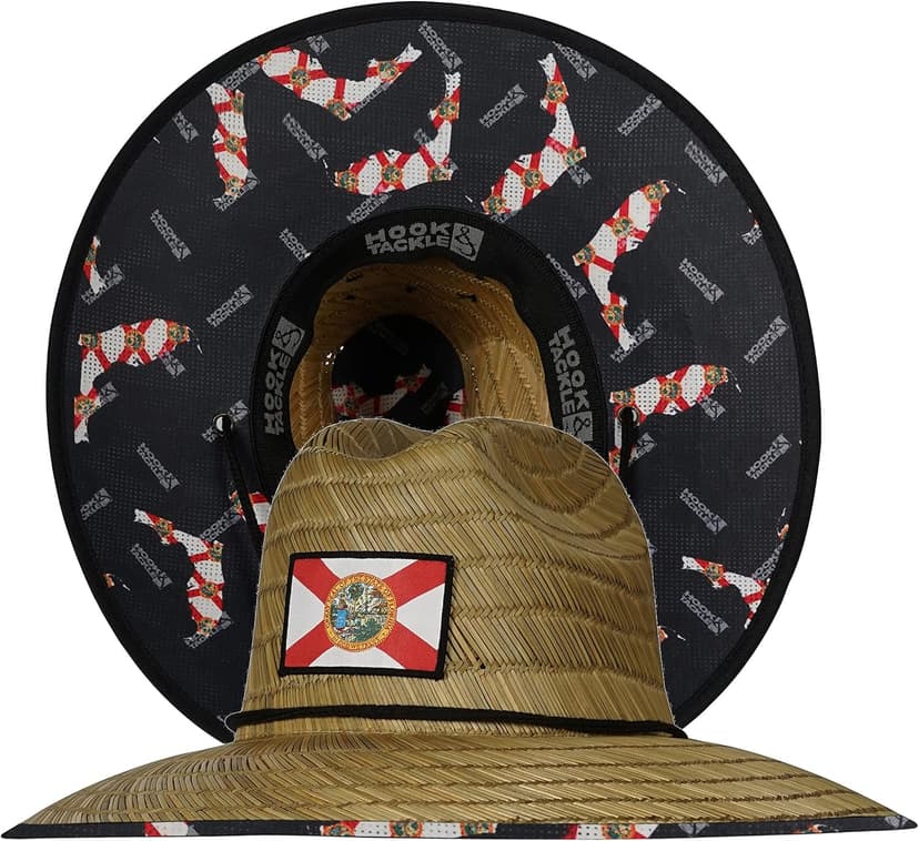 Hook & Tackle Florida Lifeguard | Fishing Stretch Fit | Straw Hat