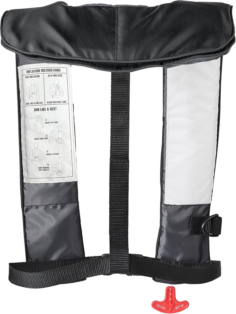 BLUESTORM Cirro 26 Automatic/Manual Inflatable Life Jacket PFD for Adults (Apex Black) | US Coast Guard (USCG) Approved Self Inflating Life Vest Preserver