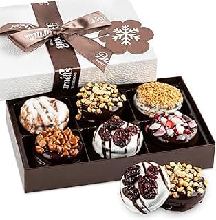 Barnetts Christmas Holiday Thanksgiving 6 Chocolate Cookies Gift Basket, Gourmet Chocolate Covered Candy Gifts for Food Delivery, Spring Candy Treats Baskets Ideas for Dad, Husband, Brother, Son, Grandfather, Father, Grandmother, Daughter, Mother, Grandma