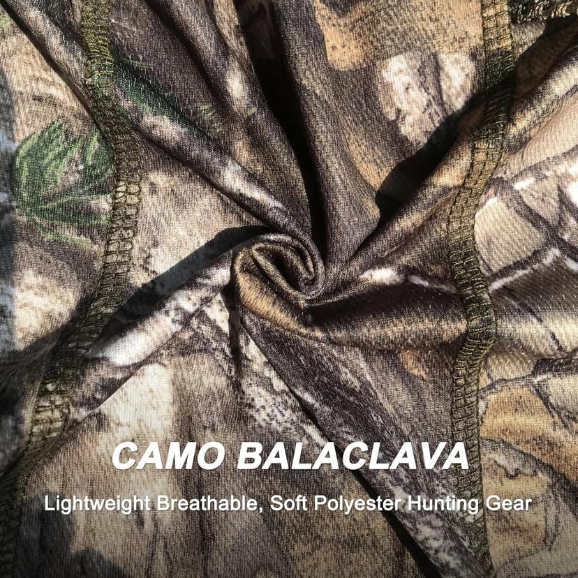 CAMOTER Camo Balaclava Mesh Face Mask - Lightweight Turkey Hunting Face Cover for Men & Women - Hunting, Fishing, Skiing