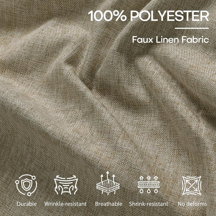 OTOEZ Faux Linen Fabric by The Yard, 58" W 1mm Thicken Upholstery Fabric Durable Faux Linen Type Cloth Upholstery Material for Sofa, Chair, Seat Repair & DIY Projects (Light Coffee, 1 Yard 58x36 Inch)