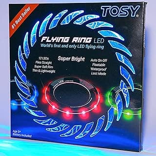 TOSY Flying Ring - 36 RGB Multicolor or 12 Monocolor LEDs, Super Bright, Lost Mode, Auto Light Up, Christmas Stocking Stuffers Gift for Kid/Teen/Boy/Girl, Safe, Waterproof, Pool/Beach/Camping Toy