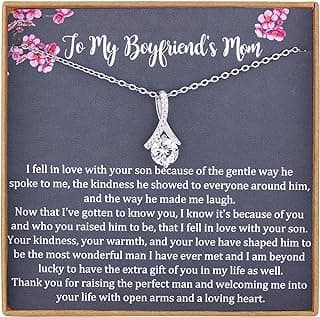 NOREGRET Gift to My Boyfriends Mom Necklace 925 Sterling Silver Necklace Gifts for Boyfriends Mom Mothers Day Gift Birthday Gifts