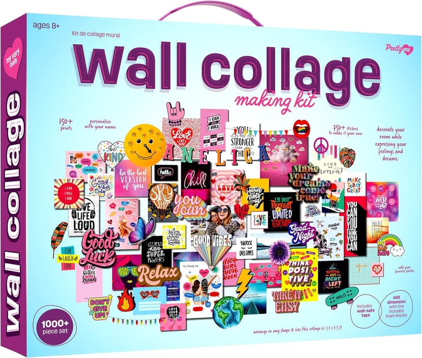 Pretty Me Wall Collage Kit for Teen & Tween Girls - Arts Craft Gift Ideas for Age 11, 12,13, 14, 15, 16 Year Old Girl - Birthday Gifts and Stuff for Teenage Bedroom Decor - Teens Creative Crafts Kits