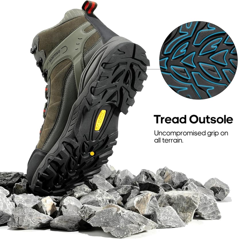 NORTIV 8 Men's Waterproof Hiking Boots Outdoor Mid Trekking Lightweight Mountaineering Shoes Paladin