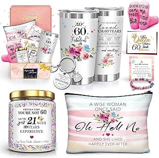 60th Birthday Gifts for Women,Happy 60th Birthday Gifts for Her Friends Mom Wife Sister Coworker,Tumblers Gifts Set for 60 Year Old Women,Funny 60 Birthday Gifts Ideas