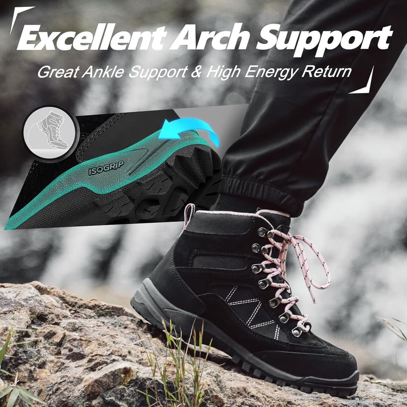 R CORD Hiking Boots Women Waterproof Womens Hiking Boots for Outdoor Trekking Camping Trail Outdoor Hiking Shoes for Women