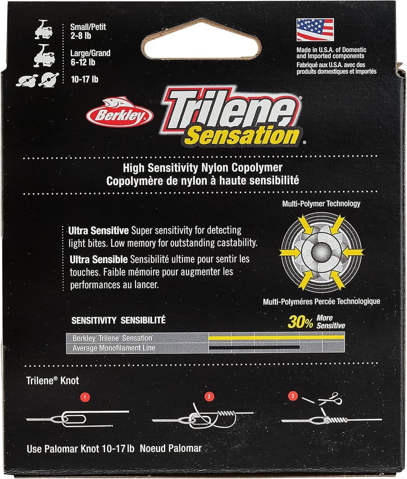 Berkley Trilene® Sensation, Low-Vis Green, 4lb | 1.8kg Monofilament Fishing Line, Suitable for Freshwater Environments
