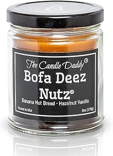 Bofa Deez Nutz- Funny- Banana Nut Bread n Hazelnut Vanilla- Scented Candle- Double Pour- 6 Ounce- 40 Hour Burn Time