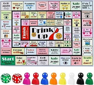 Fofeadm Drinking Board Games for Adults, Rubber Mat Drinking Board Game, Funny Party Interactive Drinking Games for Game Night, Birthday, Family Play or Any Occasion, Age 21+, 2-8 Players
