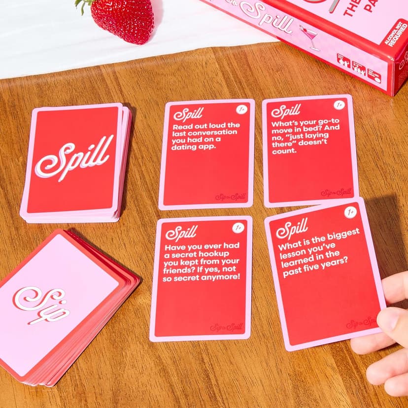 Sip or Spill Party Drinking Game, Fun Social Drinking Games for Adults, Games and Card Games, Includes 200 Cards and Instructions