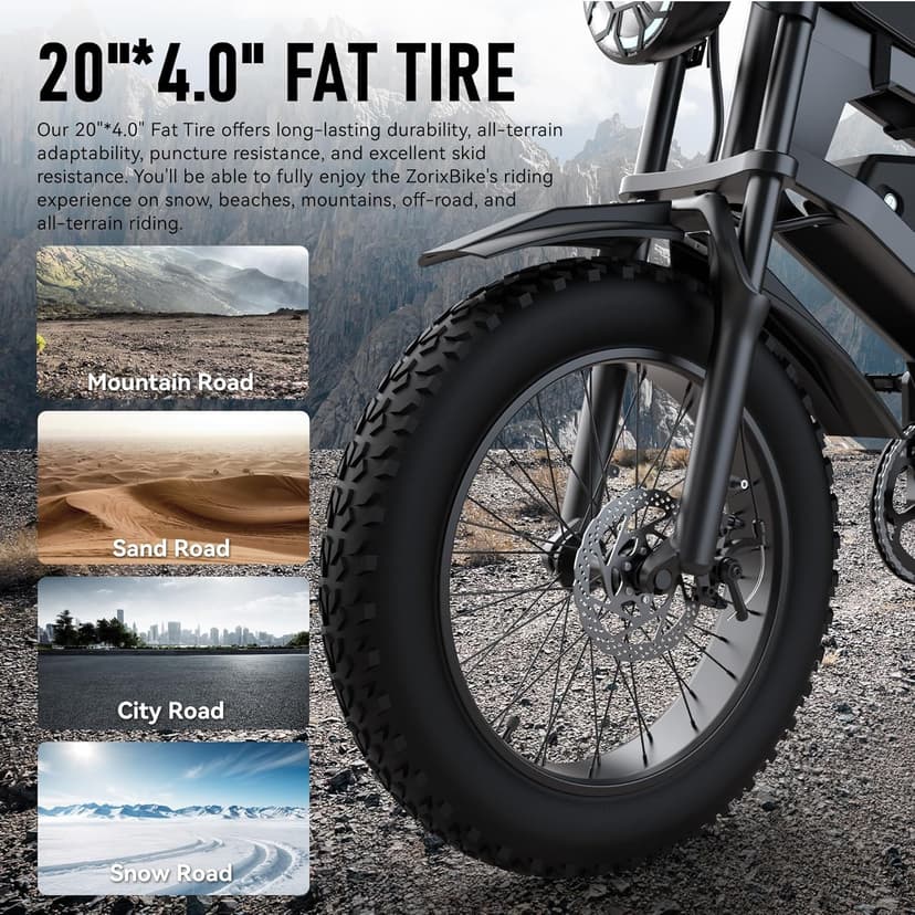 Electric Bike for Adults,48V 20AH - Peak Power 1500/3000W Brushless Motor Electric Bicycle - Max Speed 31-35MPH - Max 80 Miles Range - 20" x 4.0" Fat Tire Dirt E-Bike,7-Speed - UL 2849