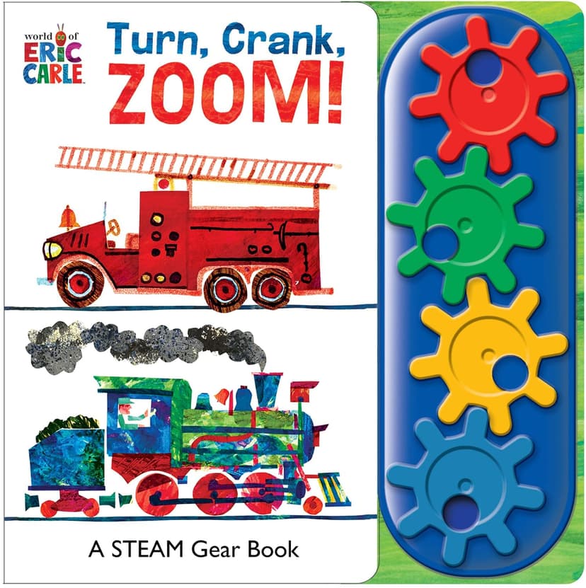 World of Eric Carle, Turn, Crank, Zoom! A STEM Gear Sound Book - PI Kids 1503735990