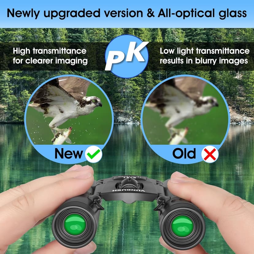 Mini Compact Binoculars for Adults and Kids - Waterproof High Powered Easy Focus Small Binocular, Ideal for Bird Watching, Hunting, Concert, Theater, Travel, Hiking, Sightseeing & Outdoor Sports