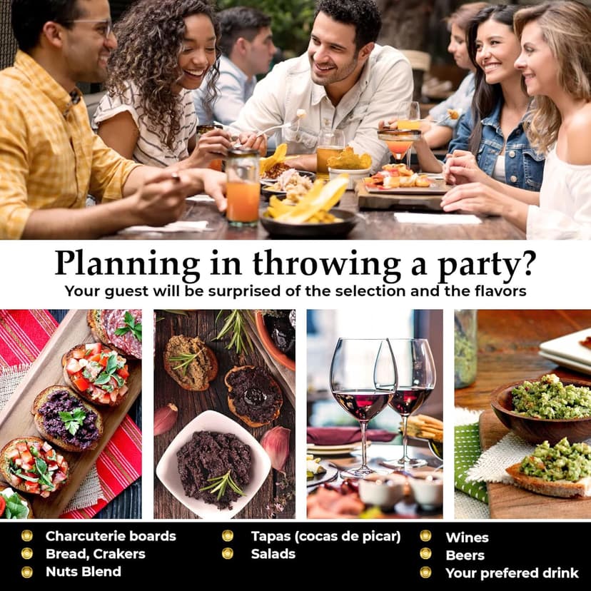 Spanish Gourmet Tapenade Gift Set - 5 Premium Mediterranean Spreads & Sauces | Olive Tapenade, Asparagus, Roasted Peppers & Ketchup | Vegetarian Food Gift Basket from Spain