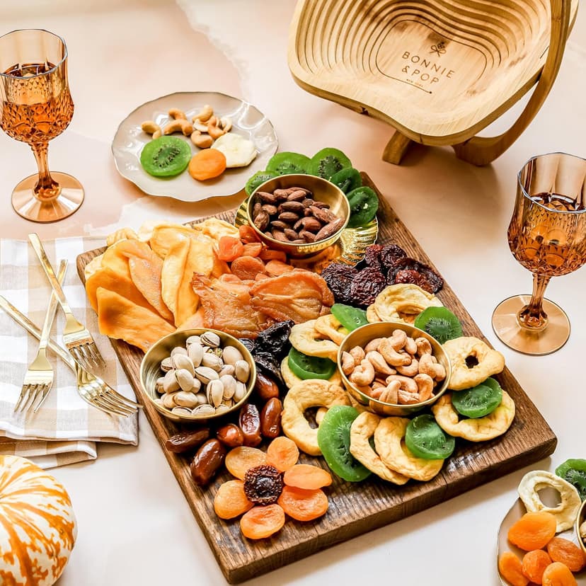 Dried Fruit and Nut Gift Basket, Healthy Assorted Natural Snack Gift Tray, Extra Large Variety Food Tray Party Platter- Easter, Holiday, Birthday, Sympathy, Office, Men, Woman, Him, Her Husband, Wife, Families, Bonnie and Pop