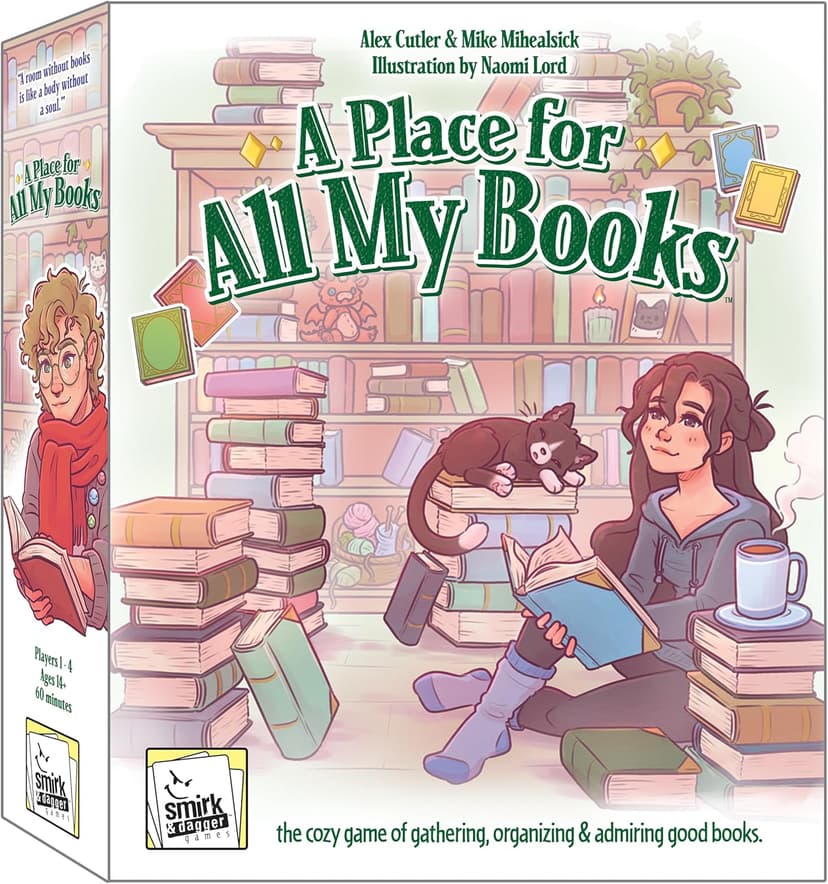 A Place for All My Books Board Game by Smirk & Dagger | Cozy Strategy Game of Book Collecting & Tile Placement | 1–4 Players | Ages 10+ | 2026 Origins Award Nominee