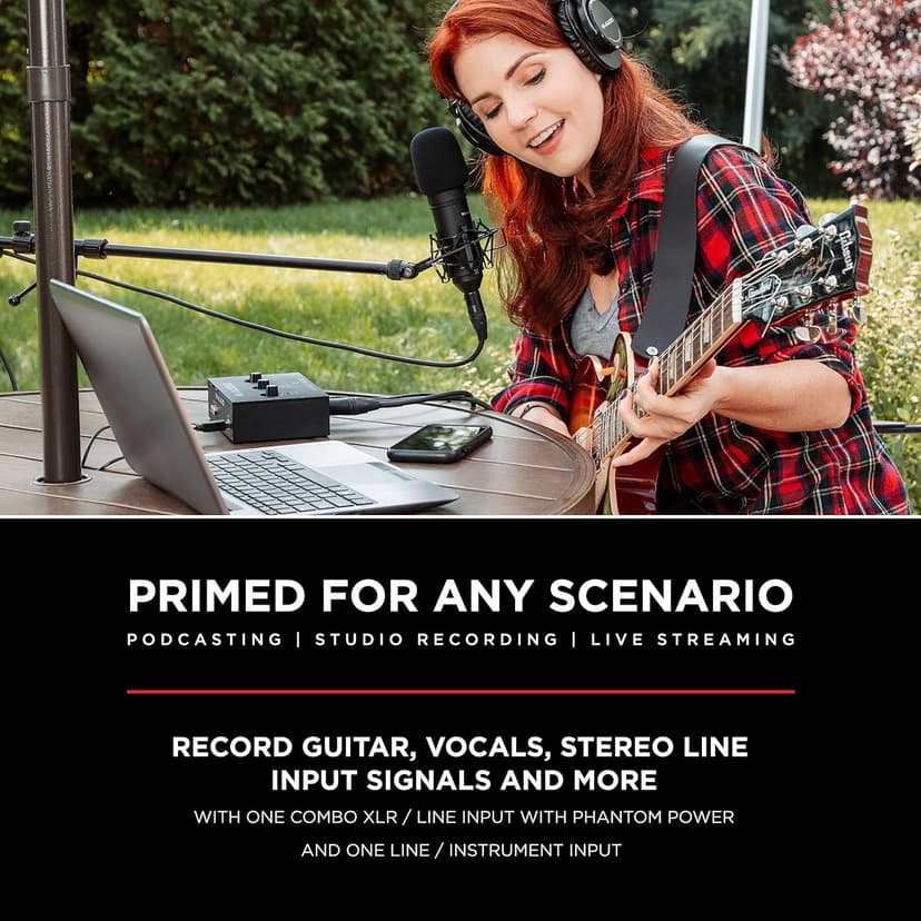 M-AUDIO M-Track Solo USB Audio Interface for Recording, Streaming and Podcasting with XLR, Line and DI Inputs, Plus a Software Suite Included