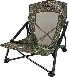 BOG Low Profile Turkey Ground Blind Chair with Rugged Construction, Aluminum Frame, Extended Seat Area, Quiet Setup, Breathable Textilene Fabric, and Carry Bag for Hunting, Shooting, and Outdoors