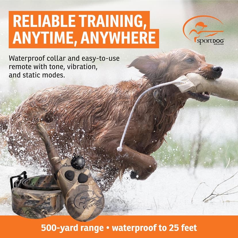 SportDOG WetlandHunter 425X Remote Trainer - Reliable Off-Leash Control - Rechargeable - Waterproof DryTek Technology - Adjustable Training Collar - Camouflage - 500-Yard Range, 1 Collar