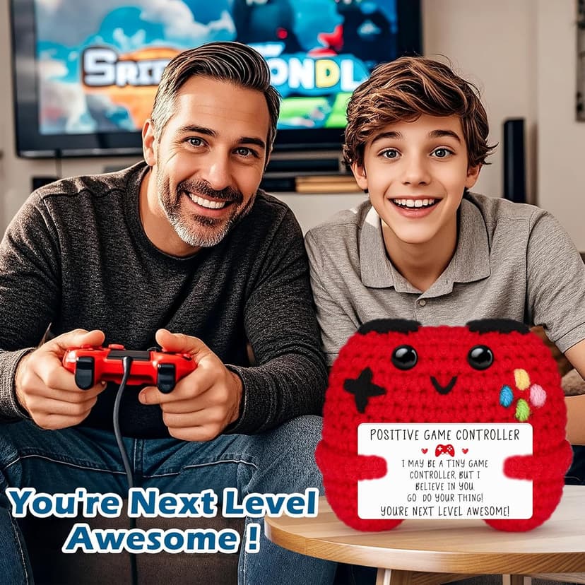 Gamer Gifts for Teen Boy, Positive Crochet Controller Gifts for Son Boyfriend Birthday, Gamer Gift for Teenage Boy, Boy Room Decor, Gaming Accessories for Kids Christmas B0F6YF4TJS