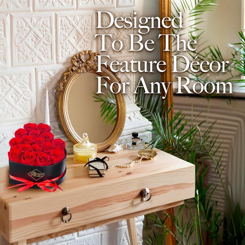16 Flower Forever Heart Shape Box - Preserved Roses Gift for Her, Preserved Flowers, Red