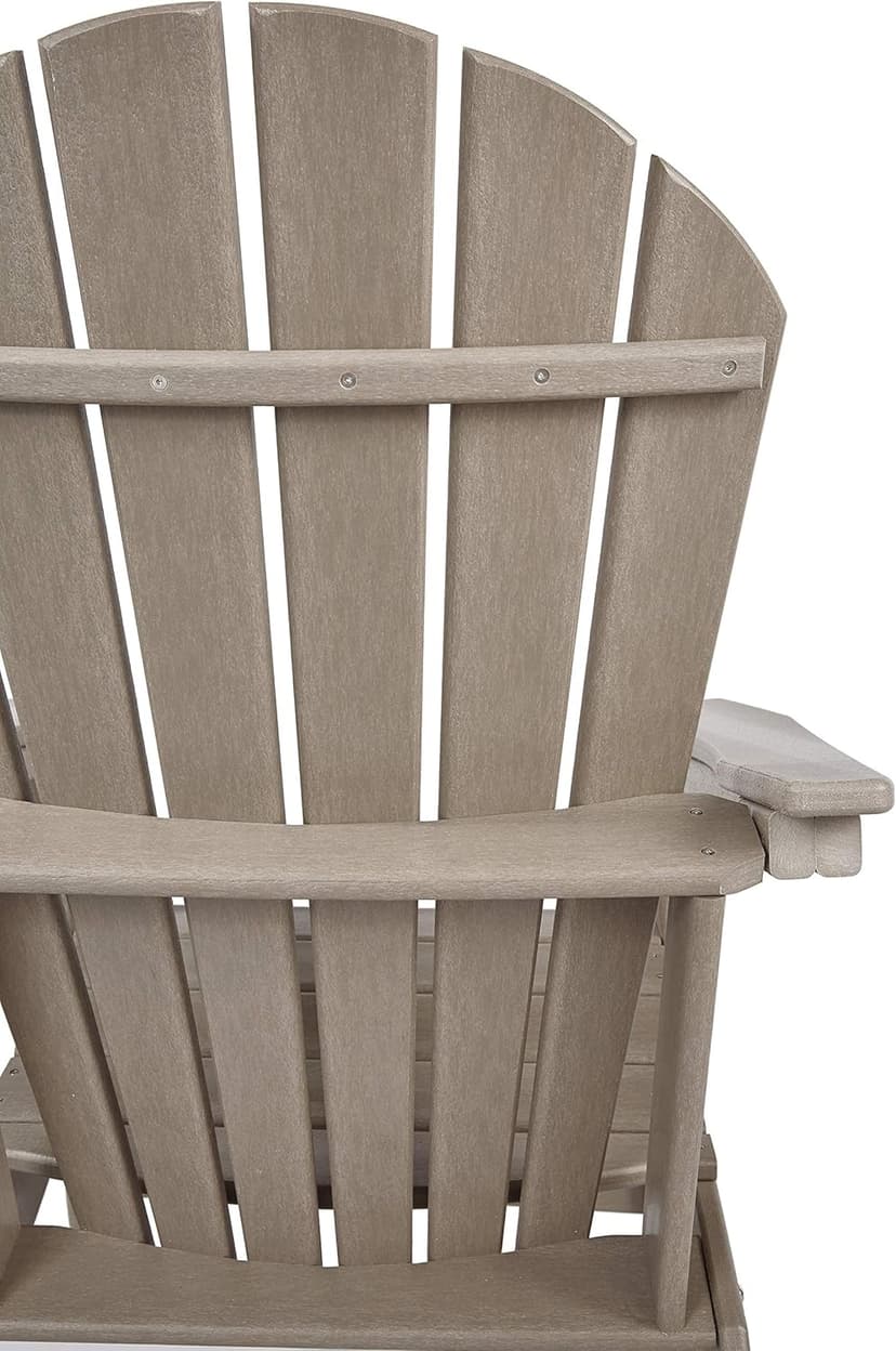 Signature Design by Ashley Sundown Treasure Outdoor Patio HDPE Adirondack Chair, Light Brown