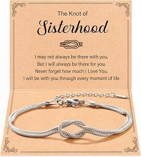 Birthday Christmas Mothers Day Jewelry Gifts Tarsus Love Knot Sister Bracelet for Women, Sisters Gifts from Sister B0F1YXBMQ7