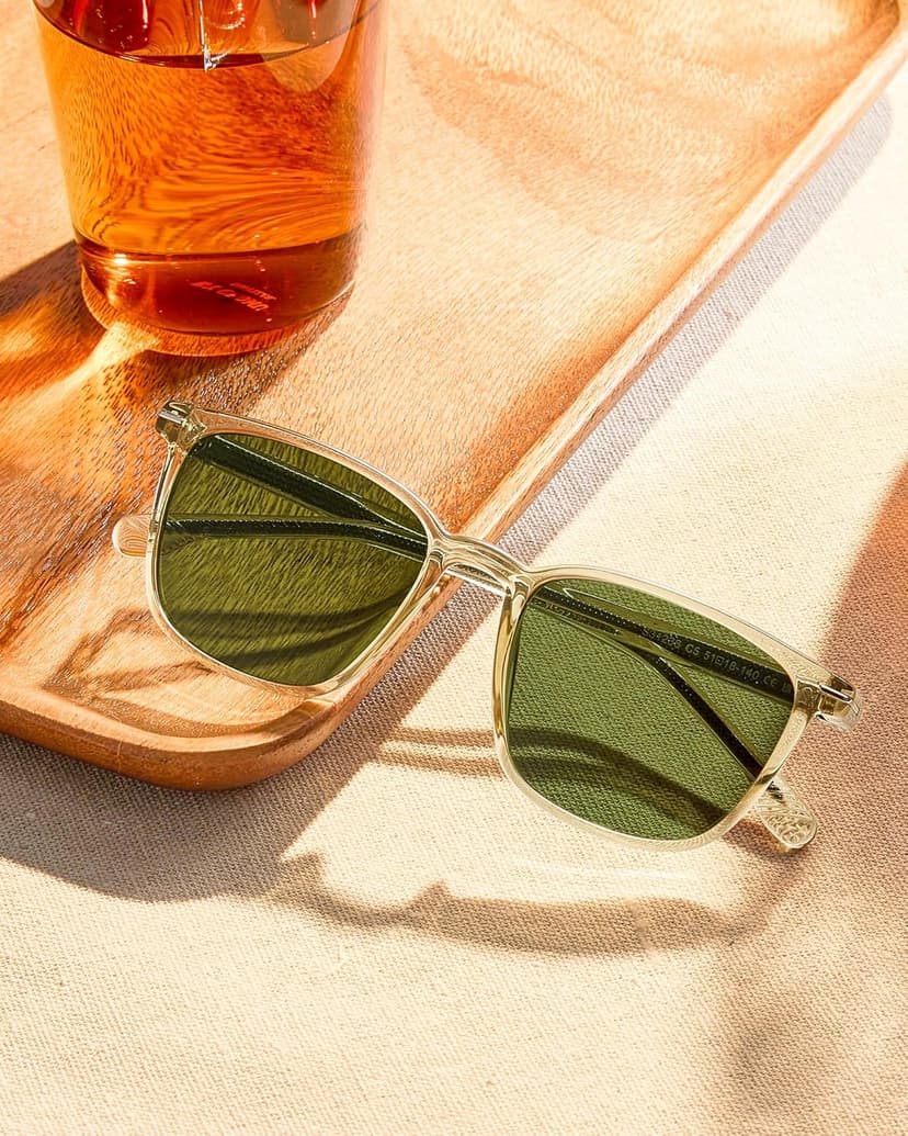 CARFIA Classic Polarized Sunglasses for Men UV400 Protection, Flexible Acetate Shades with Core Wire Design CA31238