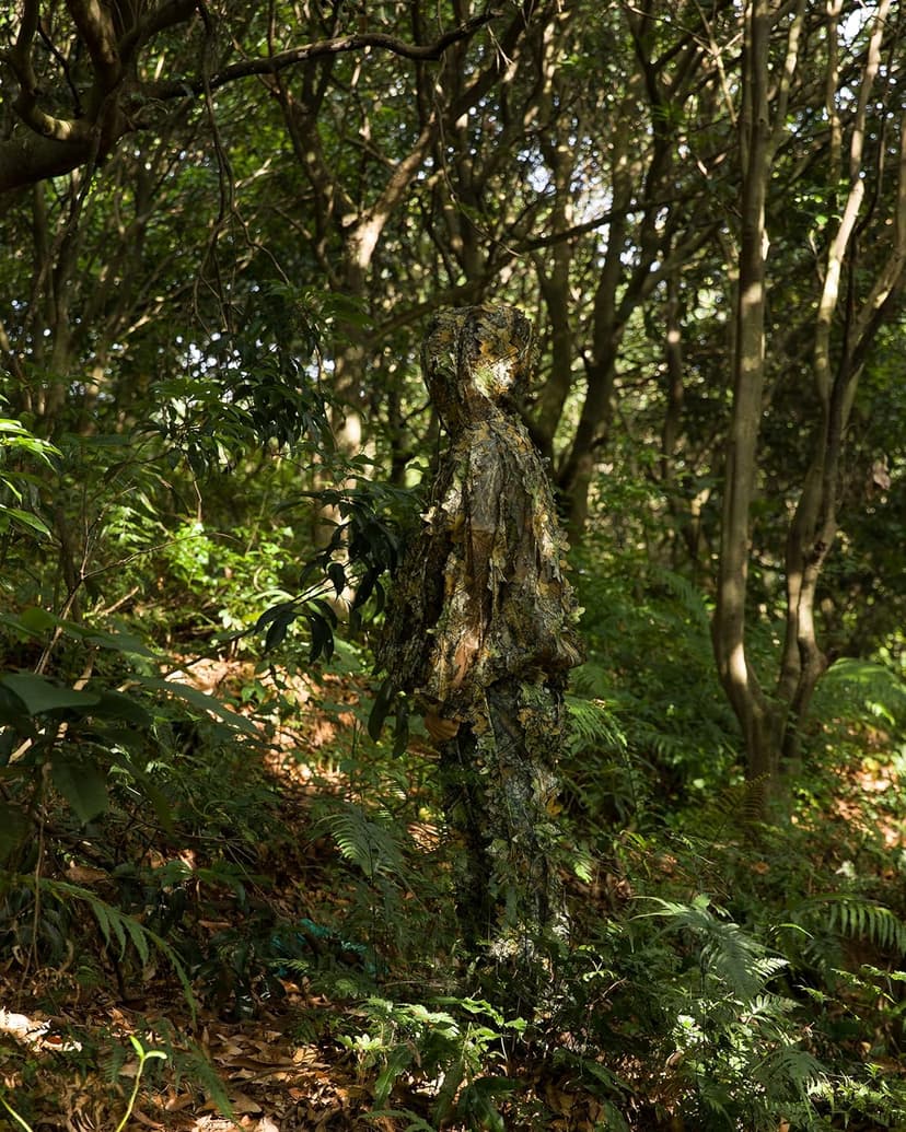 Ginsco Ghillie Suit Full Face Mask Gloves Set, 3D Leafy Camo Suit for Men, Outdoor Hunting Photography