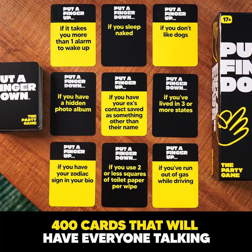 Put A Finger Down - Hilarious Party Card Game, Game Night, Parties, Big and Small Groups | Fun Social Icebreaker with 400 Cards for 2+ Players