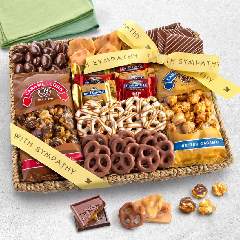 A Gift Inside Sympathy Gift Basket, Chocolate Gift Basket with Gourmet Chocolates, Sweet Treats & Snacks, Thinking of You Gift for Friends, Family & Coworkers B084XVVPQL