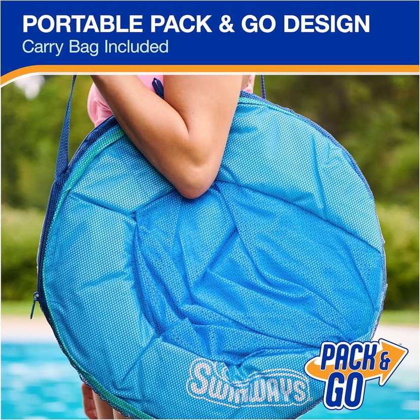 SwimWays Spring Float Premium Hammock Pool Lounger, Inflatable Pool Floats Adult with Fast Inflation for Ages 15 & Up, Sky Blue