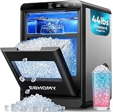 EUHOMY Nugget Ice Maker Countertop, 44Lbs/24H Sonic Ice Maker Machine, Self-Cleaning Pellet Ice Makers with Ice Scoop&Basket, Countertop Pebble Ice Maker for Home/Kitchen/Office