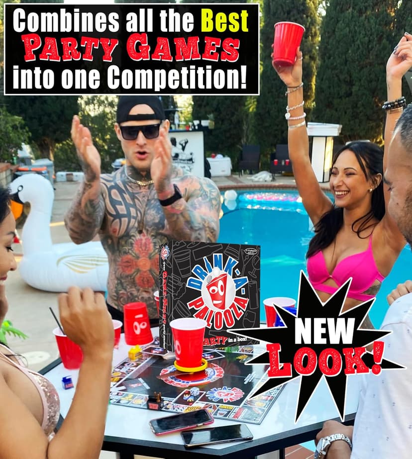 DRINK-A-PALOOZA: The Monopoly of Drinking Game | The Party Board Game that Combines Beer Pong, Flip Cup, Kings Cup, Drinking Card Games & More Fun Challenges