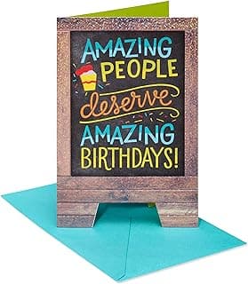 American Greetings Birthday Card (Enjoy Every Second) Sandwich Board Design B0CWVQFPKK