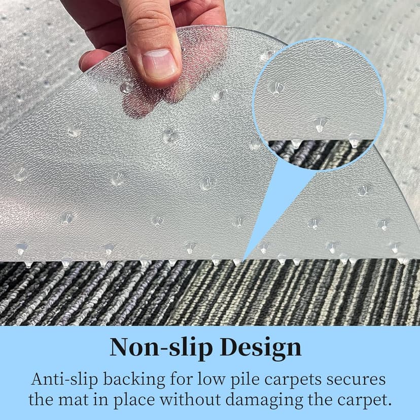 Tonaus Office Chair Mat for Carpet, 48"×36" Carpet Chair Mat for Low Pile Carpets, 2.2mm Transparent