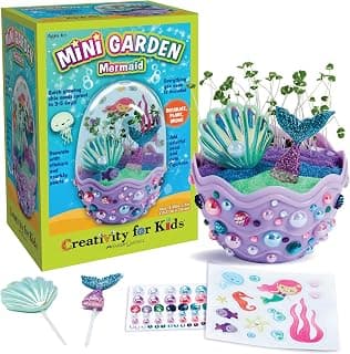 Creativity for Kids Mini Garden: Mermaid Terrarium Kit - Mermaid Gifts for Girls, Crafts and Toys, Holiday Stocking Stuffers for Kids (Ages 6+)