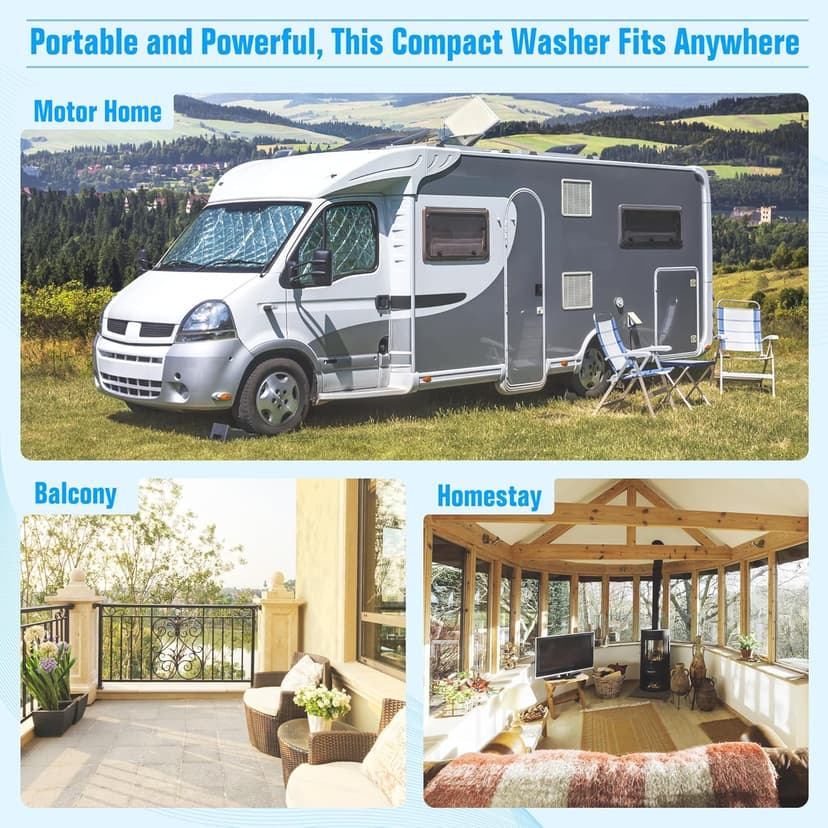 Superday Portable Washing Machine with Longer Hose, 16 Lbs Compact Mini Washer and Dryer Combo,Twin Tub Washing Machine Laundry Compact Washer spinner Combo for Apartments RVs and Dorms(Grey)