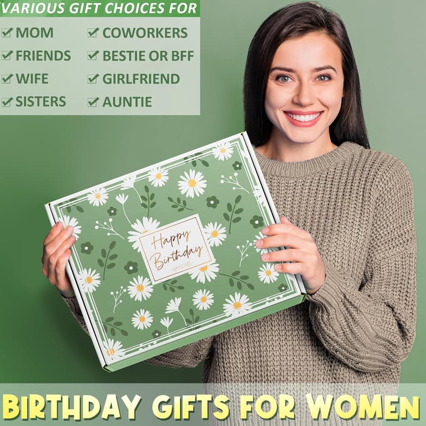 Birthday Gifts for Women Friendship, Unique Happy Birthday Gifts Basket for Mom Her Best Friend Sister Wife Girlfriend Coworker, Luxury Self Care Box Vanilla Coconut Relaxing Spa Gifts Set w/ Blanket