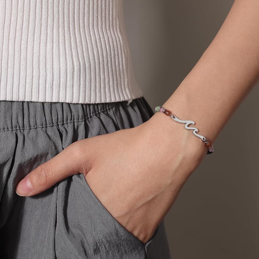 TONY & SANDY Friend Gifts for Women, Unique Birthday Gifts for Women, Sister Gift from Sister, Wave Bracelet, Christmas Stocking Stuffers for Woman Female, Bestie Friendship Bracelets B0FLY81HMZ