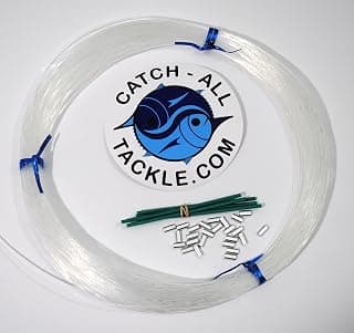 Monofilament Fishing Leader Kit 100yds 1.2mm-150lb Clear-Loop Protectors crimps