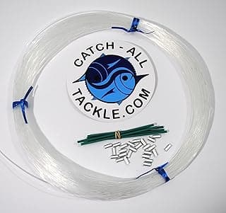 Monofilament Fishing Leader Kit 100yds 1.2mm-150lb Clear-Loop Protectors crimps