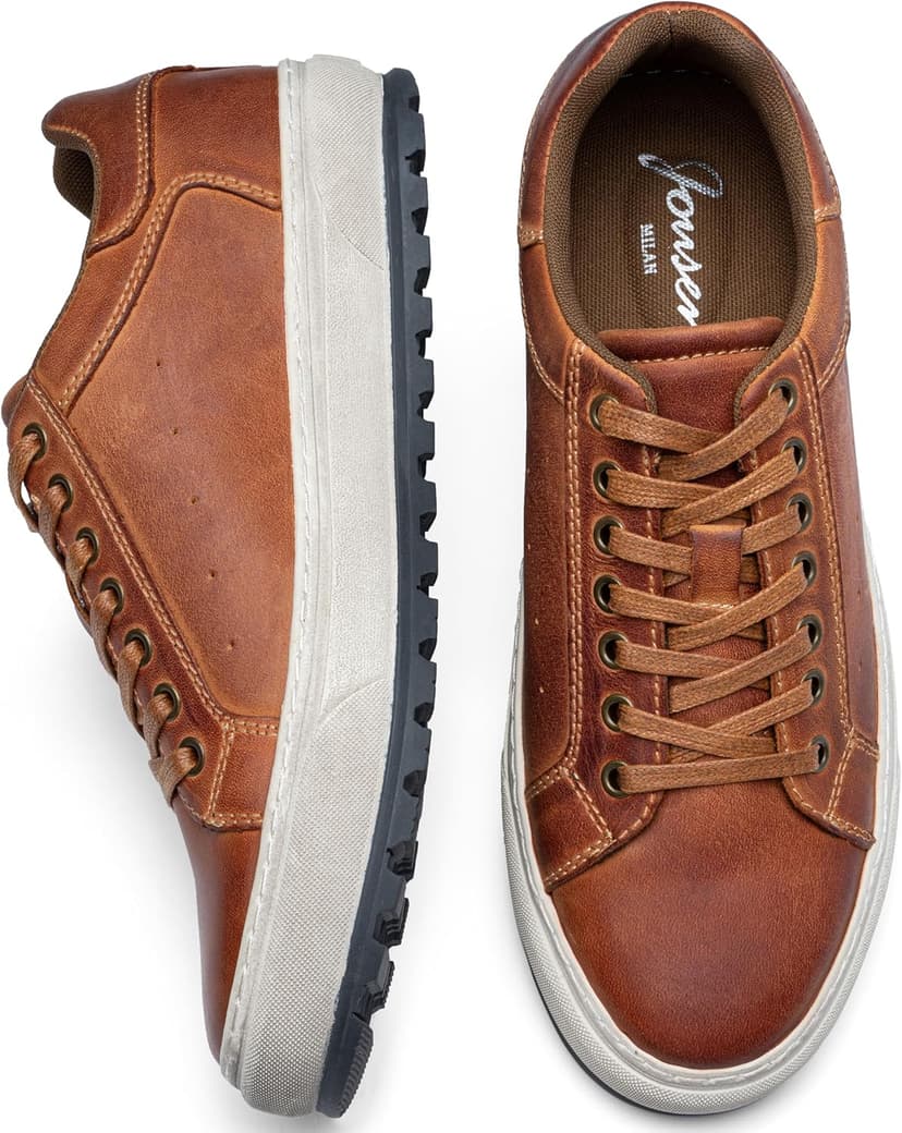 Jousen Men's Shoes Leather Casual Shoes for Men Fashion Sneakers Business Casual Dress Shoes