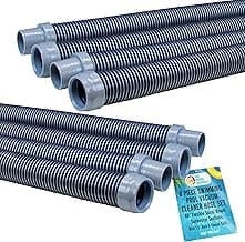 U.S. Pool Supply Pool Vacuum Hose, 8 Piece Pool Hose Set - 40" Blue Flexible Spiral Wound Connector Sections with 1.5" Male & Female Cuff Ends, Replacement Fits Most Inground Automatic Cleaner Brands