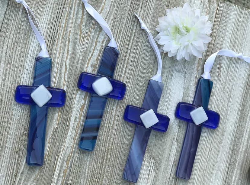Sentimental Gift For Dad From Daughter Or Son For Father's Day/Christmas/Birthday- Handmade in USA Glass Cross with Poem- Gift for Dad Who Has Everything