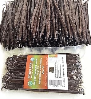 55 Organic Madagascar Vanilla Extract Exclusive Grade B Beans| 4" - 5" by FITNCLEAN VANILLA| Certified USDA Organic. Bulk Dry Whole Bourbon NON-GMO Pods B0DBZBR2MW