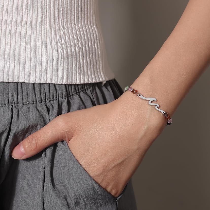 TONY & SANDY Friend Gifts for Women, Unique Birthday Gifts for Women, Sister Gift from Sister, Wave Bracelet, Christmas Stocking Stuffers for Woman Female, Bestie Friendship Bracelets B0FLYD2LY1