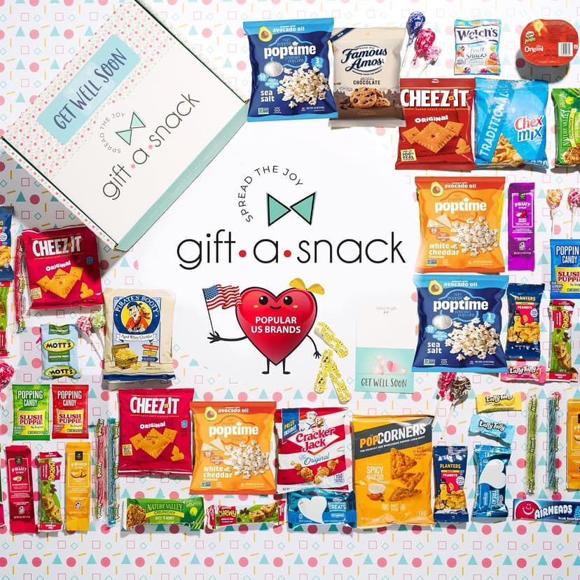 (45 Count) Greeting Card Feel Better Sweet Treats Gift Basket, Candies Chips Crackers Bars - Office Food Assortments Gift A Snack - Get Well Soon Snack Box Variety Pack Care Package B0BN96RG2S